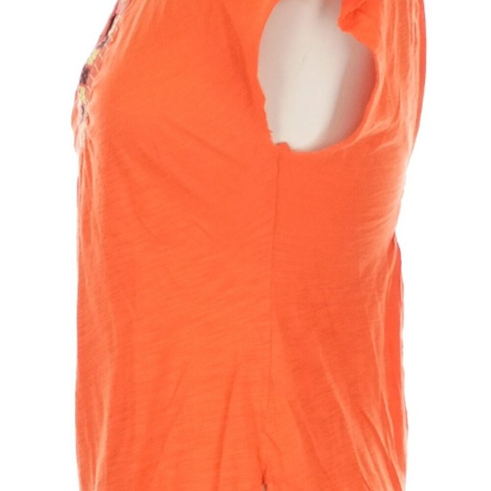 Free People Vintage Y2K Orange Embroidered Shirt Top Size Medium - Picture 7 of 11